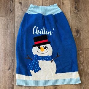 DOG sweater- blue snowman